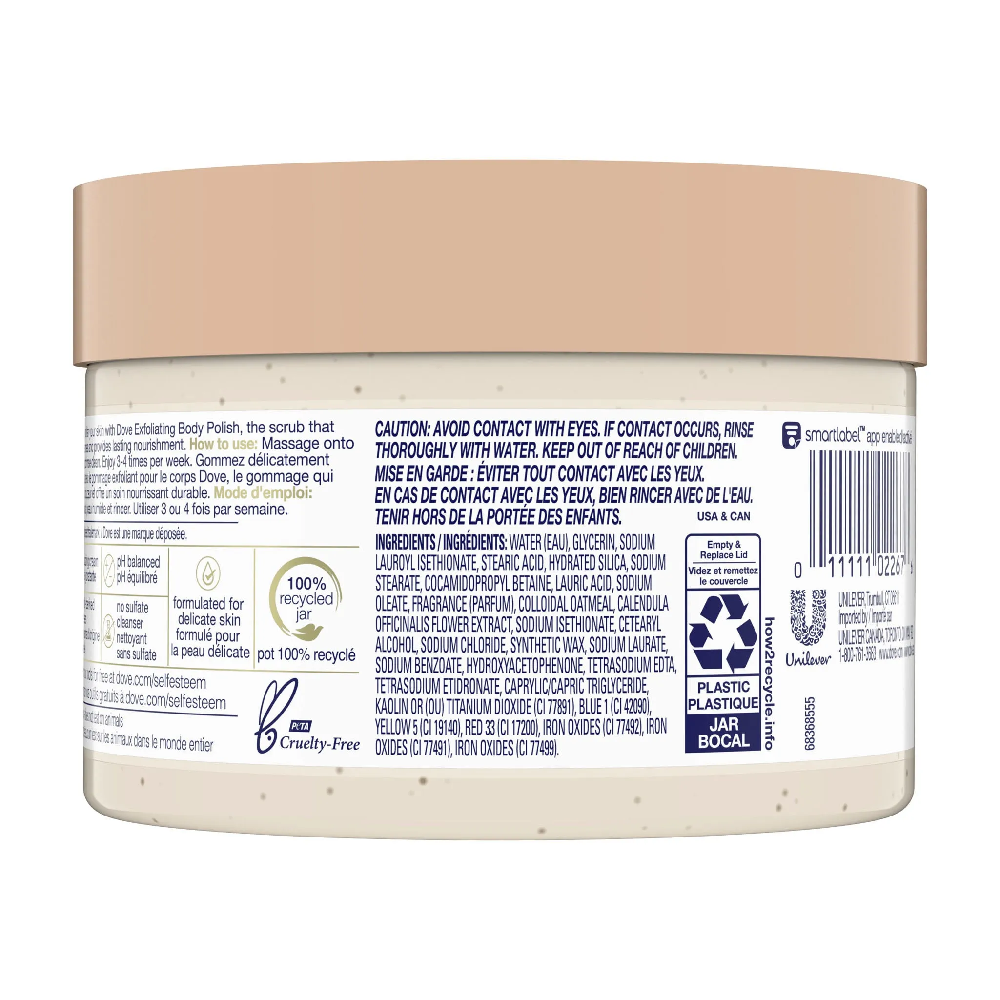 Tẩy Tế Bào Chết Body Dove Bột Yến Mạch & Dầu Calendula 298g