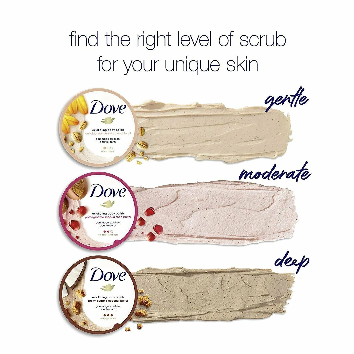 Tẩy Tế Bào Chết Body Dove Bột Yến Mạch & Dầu Calendula 298g