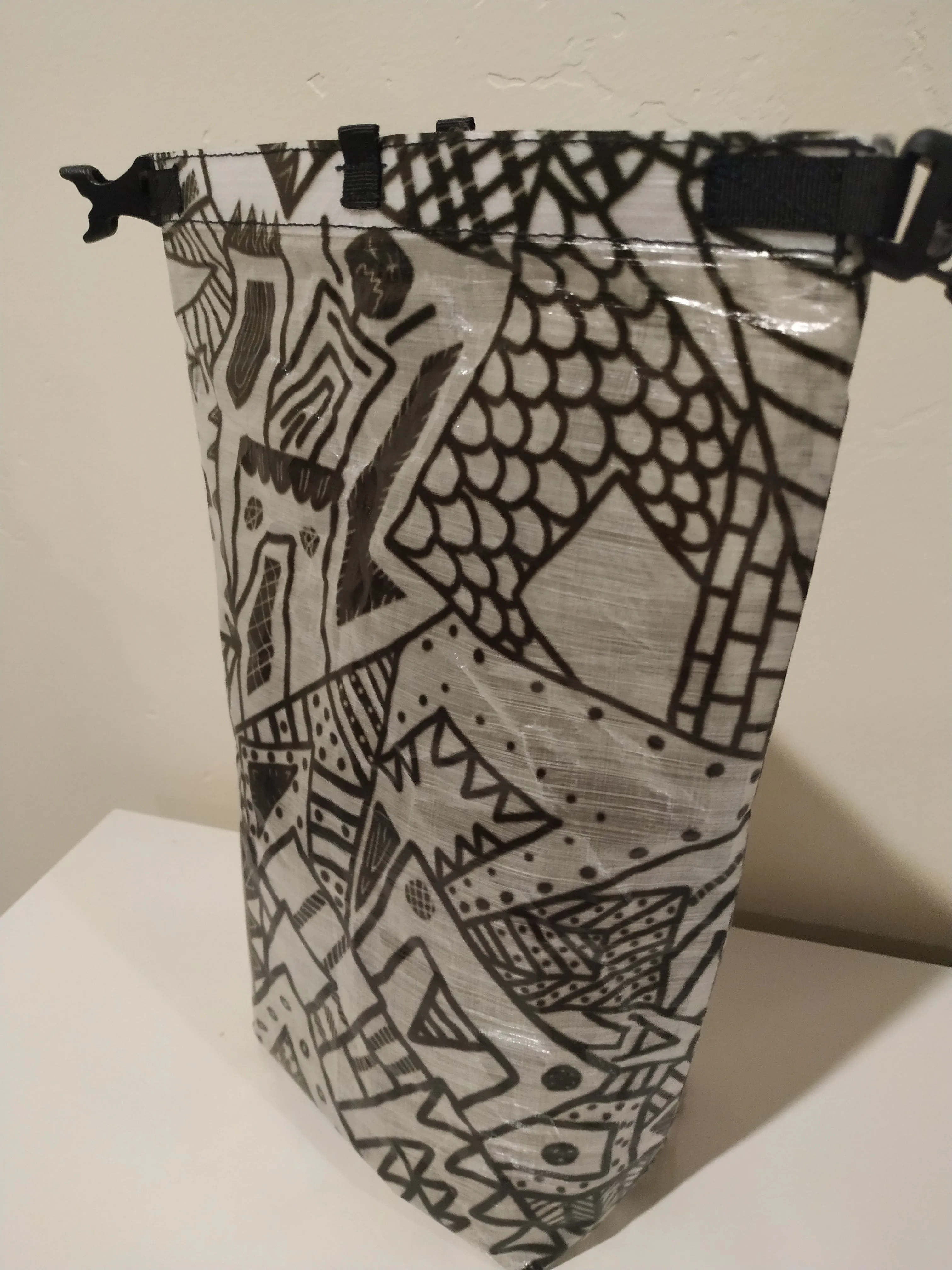 Ultralight Small Dry Bag - B&W Coloring Book Dyneema