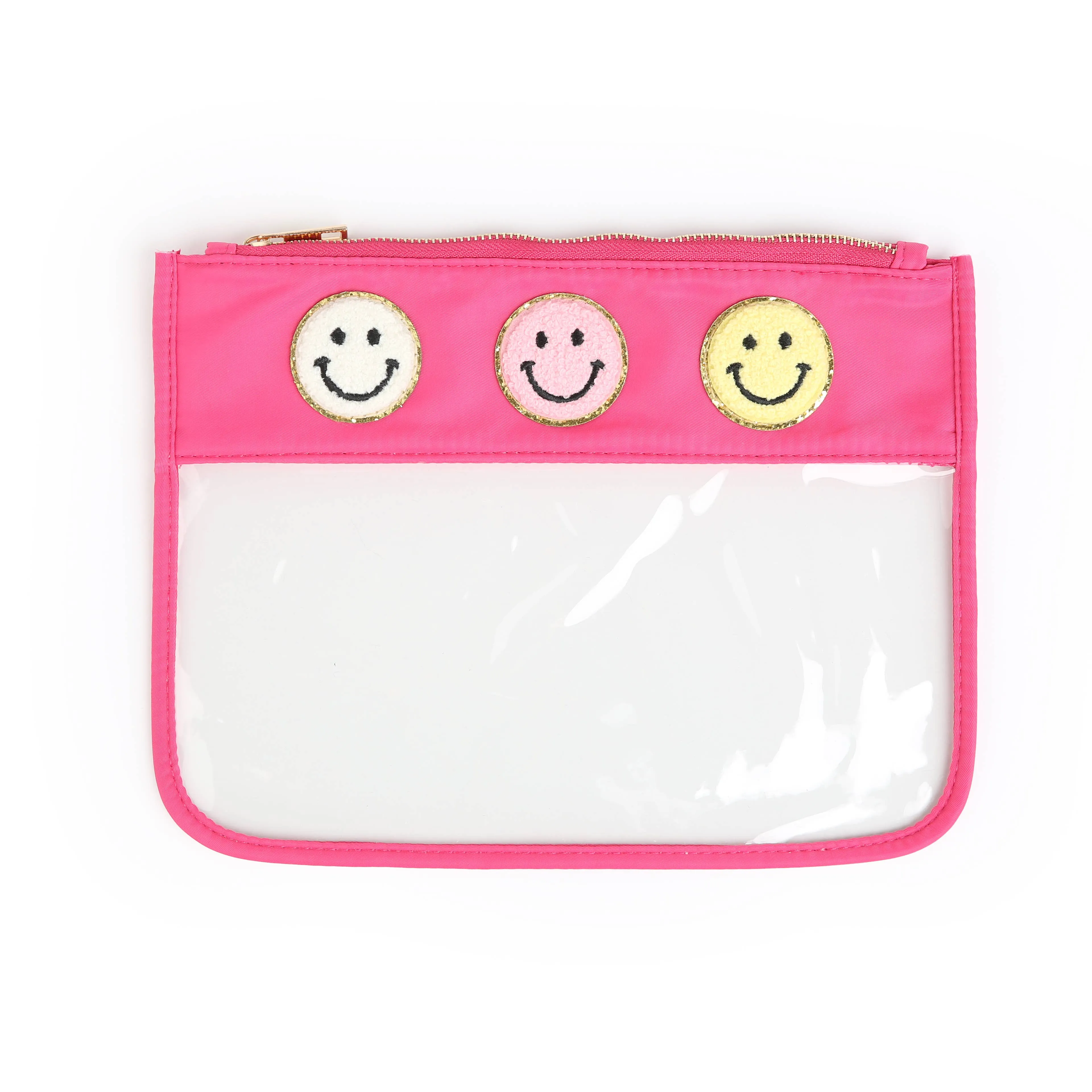 Varsity Letter Patch Clear Zippered Pouch Bag