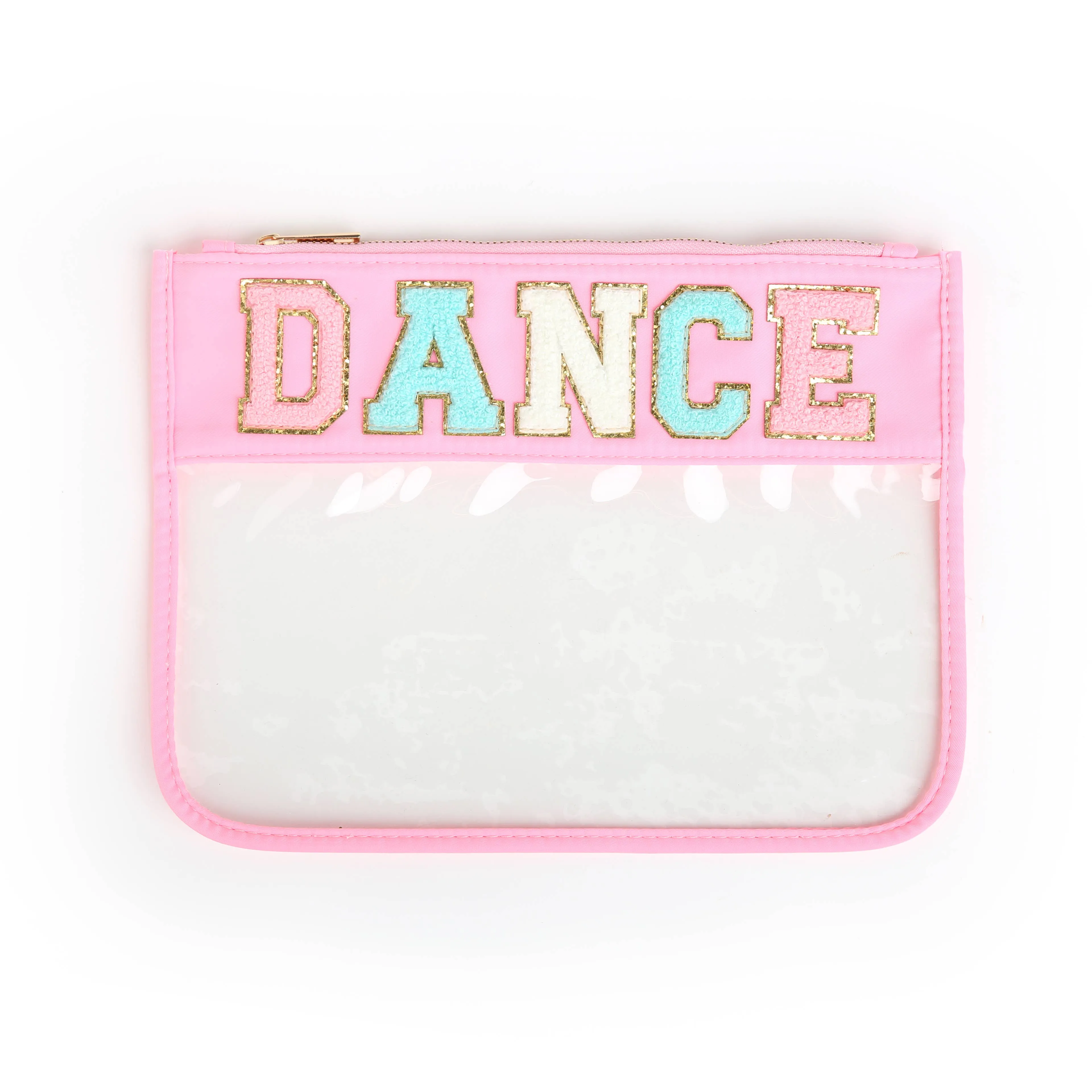 Varsity Letter Patch Clear Zippered Pouch Bag