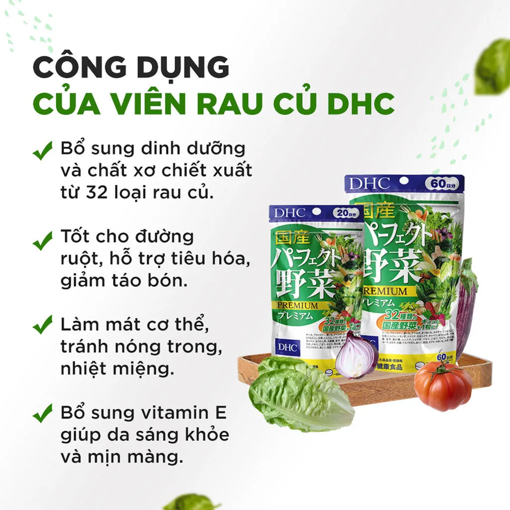 Viên Uống Bổ Sung 32 Loại Rau Củ DHC Premium