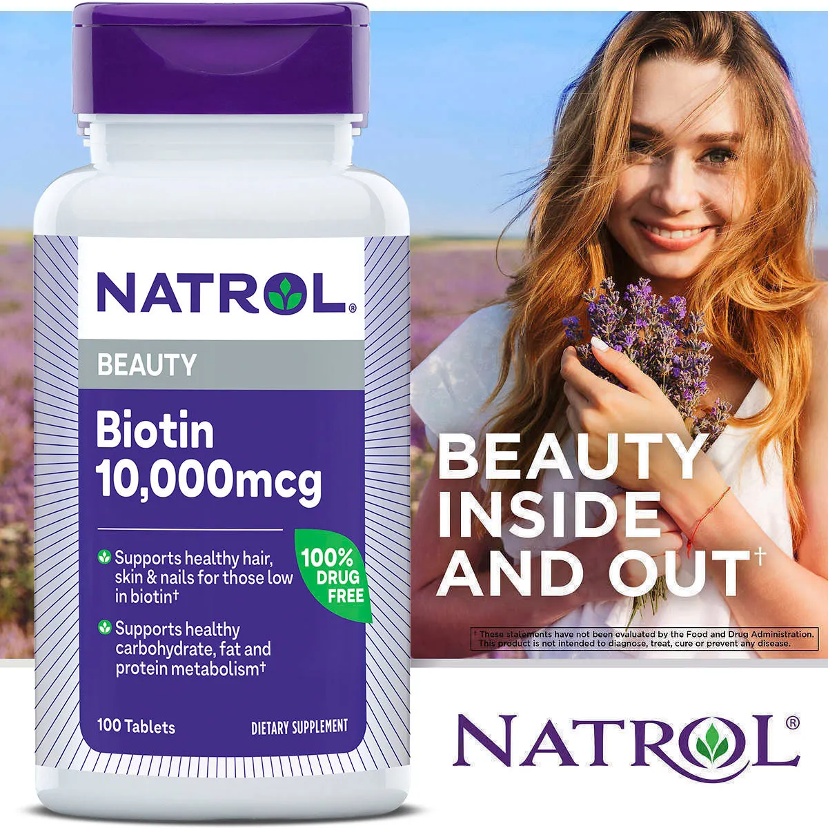 Viên Uống Mọc Tóc Natrol Biotin Beauty 10.000mcg 100 viên