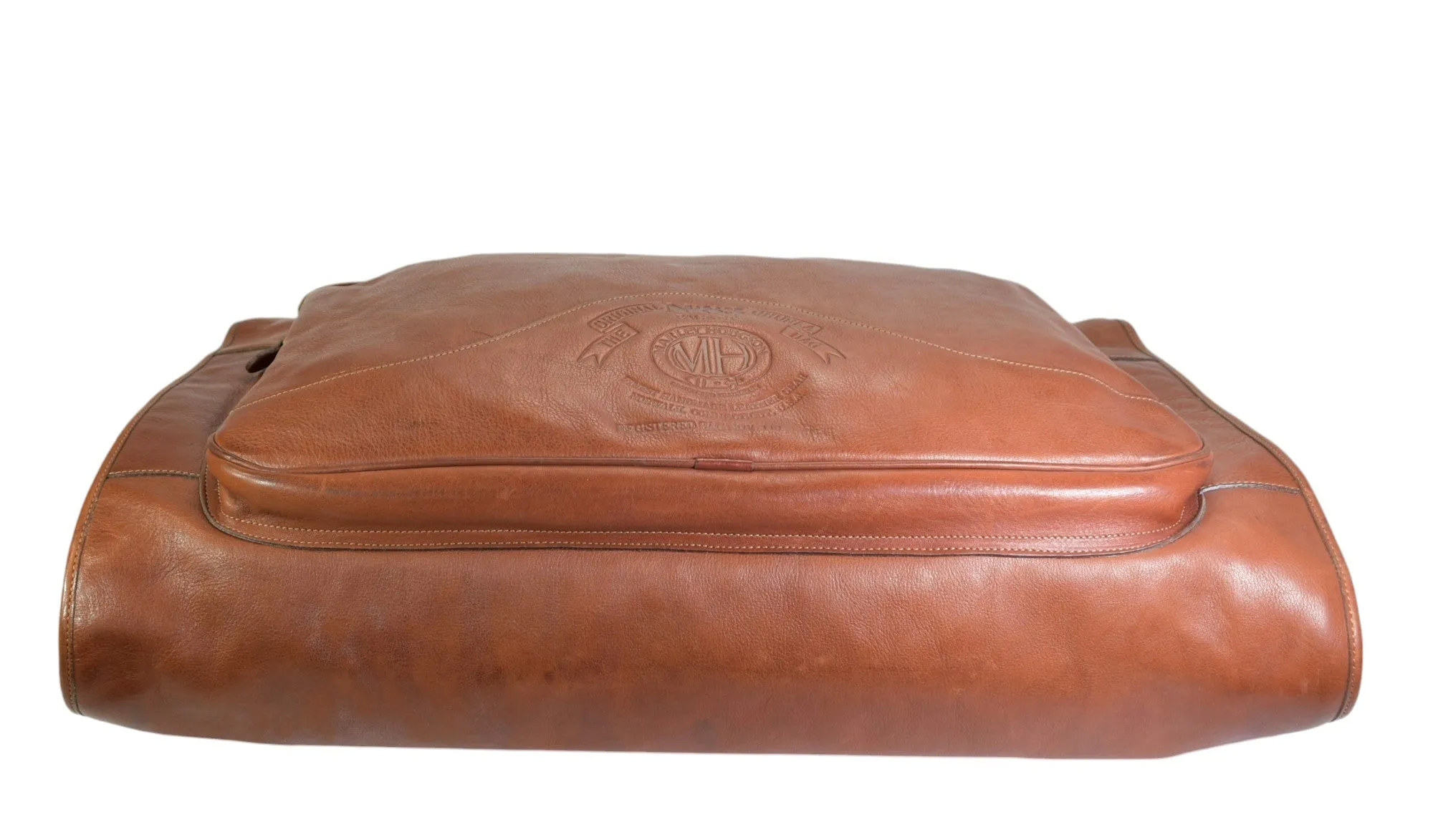 Vintage 1999 Ghurka Marley Hodgson No. 83 PACKET Chestnut Vintage Leather 38 Tri-Fold 2-3 Suit Garment Bag