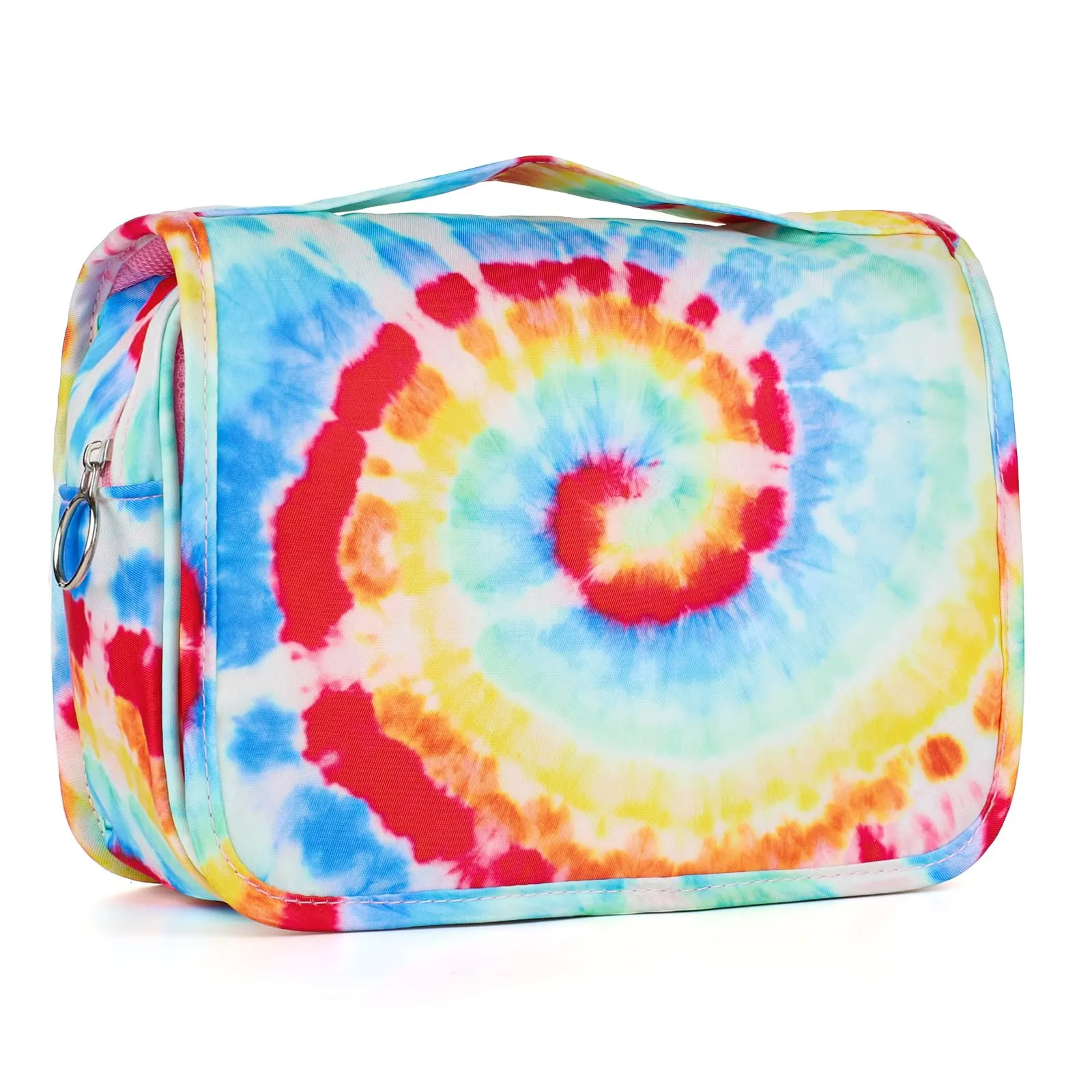 Vipdeal Kids Hanging Toiletry Bag for Girls, Travel Toiletry Bag for Little Young Girls Cosmetic Makeup Waterproof Wash Bag Toddler Traveling Toiletries, Tie Dye Pink