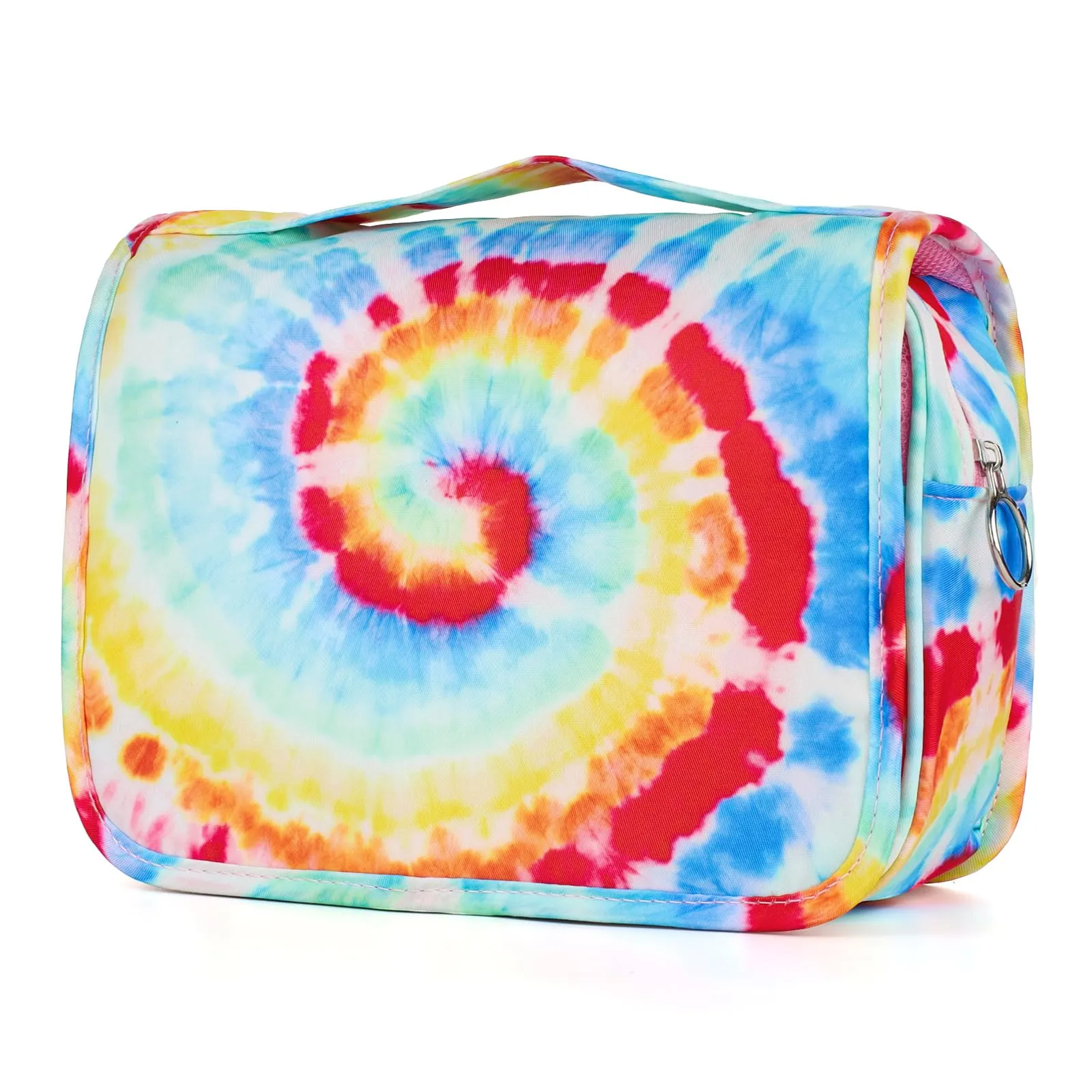 Vipdeal Kids Hanging Toiletry Bag for Girls, Travel Toiletry Bag for Little Young Girls Cosmetic Makeup Waterproof Wash Bag Toddler Traveling Toiletries, Tie Dye Pink