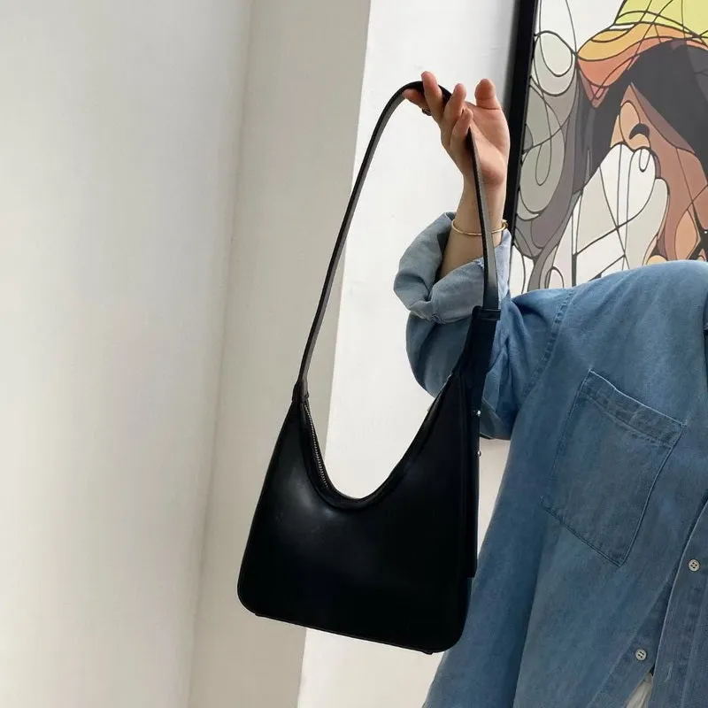 Wanda Asymmetrical Faux Leather Denim Handbag