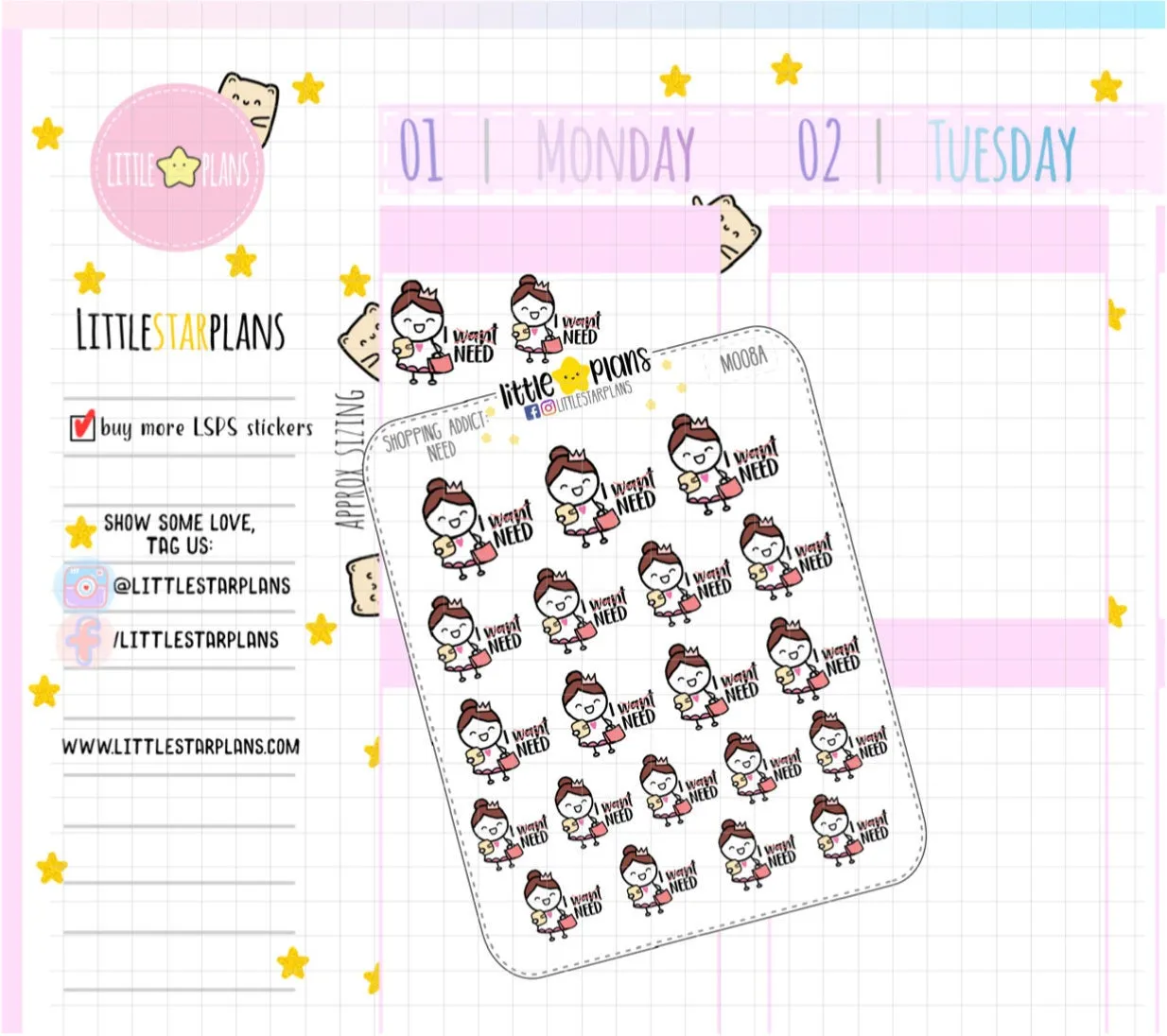 Want Shopping, Shopping Addict | Mimi Stickers