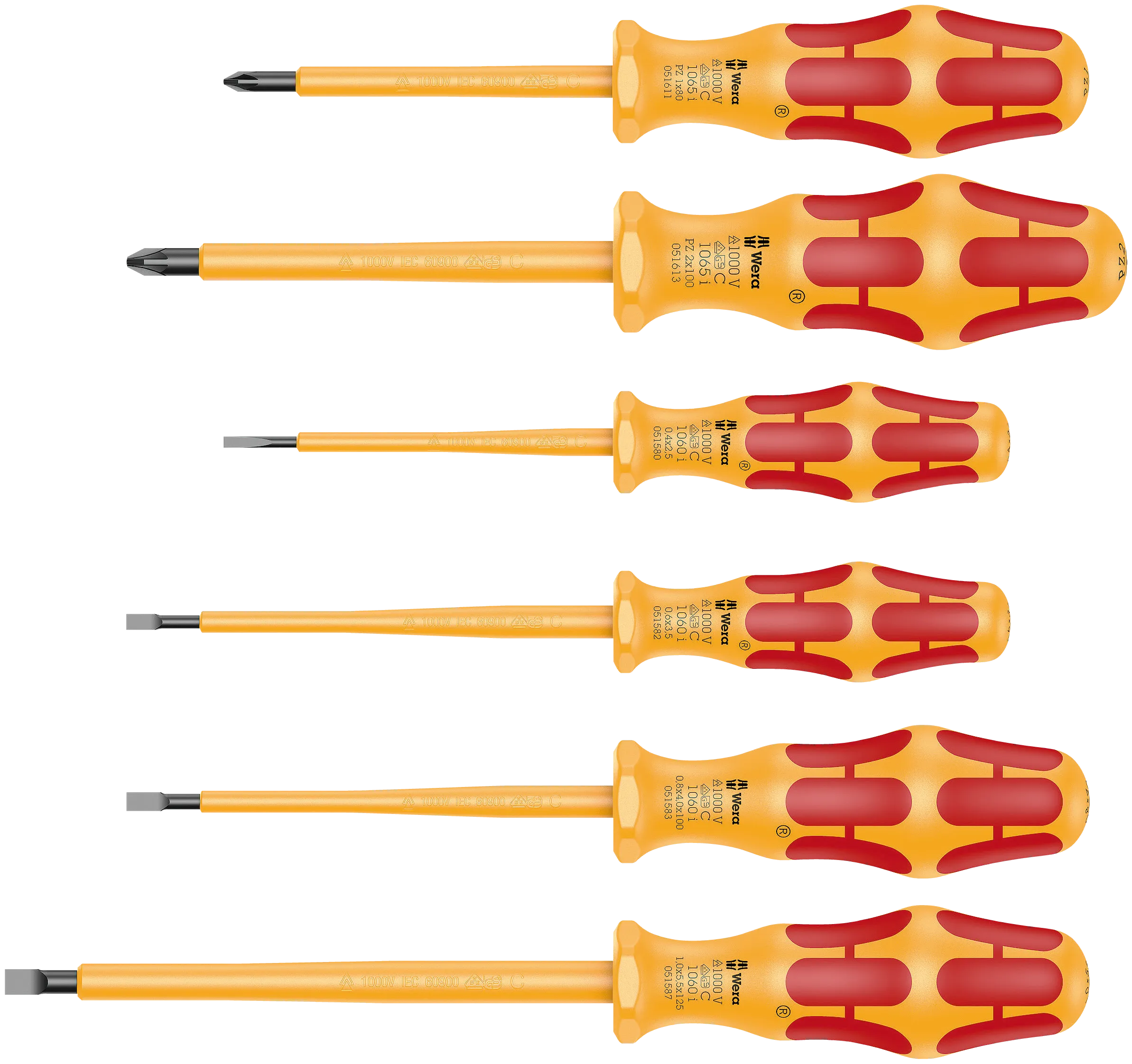 Wera 1060 i/1065 i/6 Kraftform VDE screwdriver set, 6 pieces