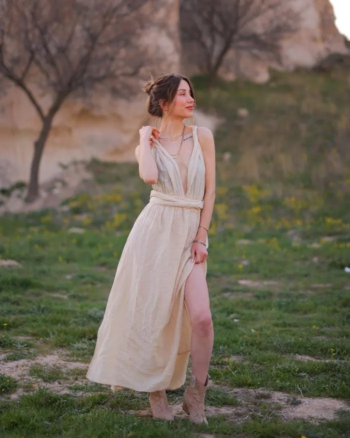 White Convertible Maxi Dress