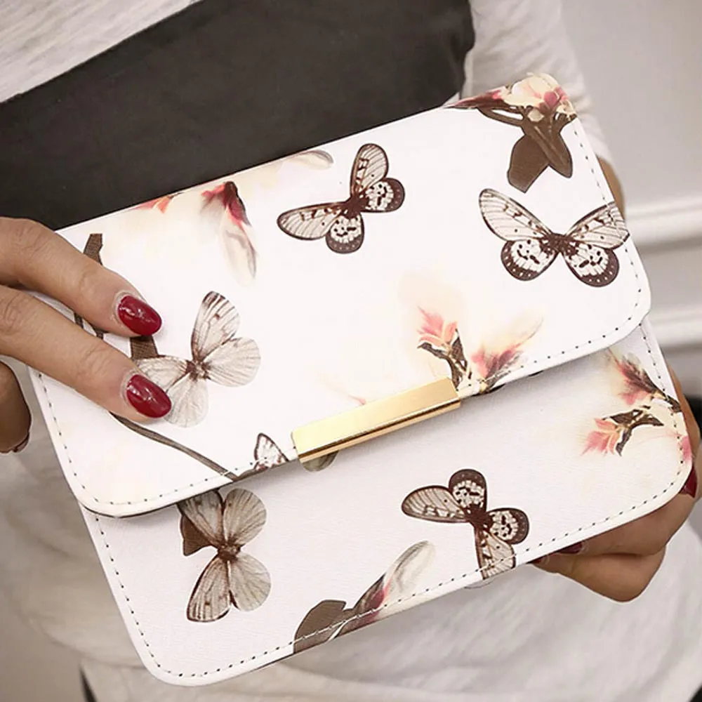 Women Floral leather Shoulder Bag Leather Handbag Retro Female Small Messenger Bag Famous Designer Clutch Shoulder Bags Bolsa