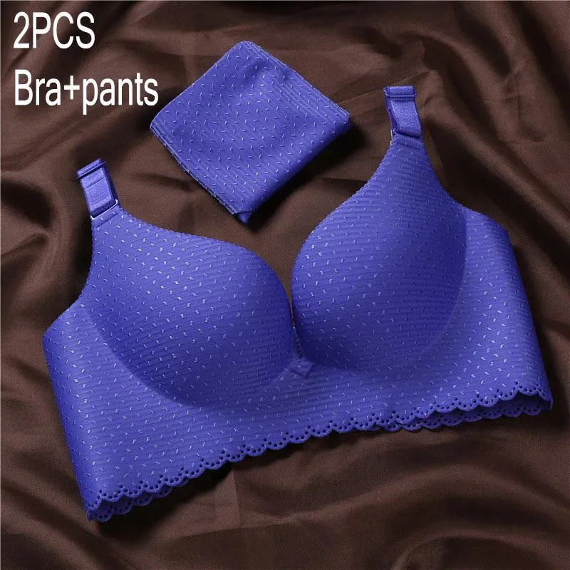 Women Wireless Thin Bra Breathable Sexy Lace Bra Sets Comfortable Underwear Lingerie Set