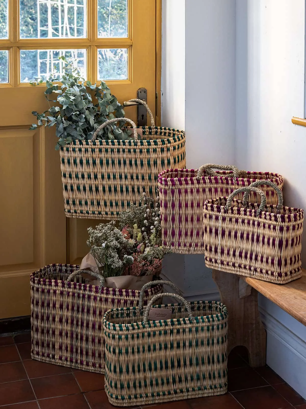Woven Reed Basket, Violet