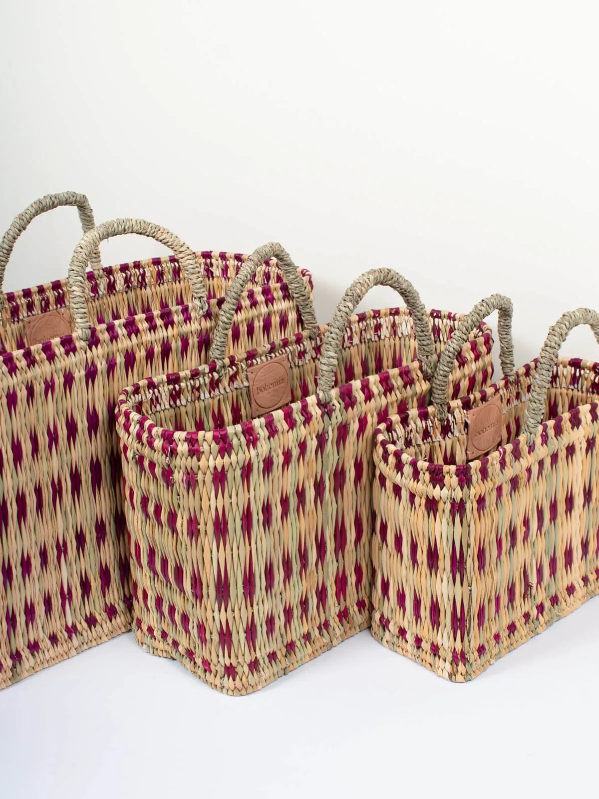 Woven Reed Basket, Violet