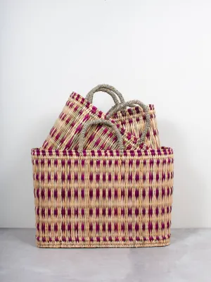 Woven Reed Basket, Violet