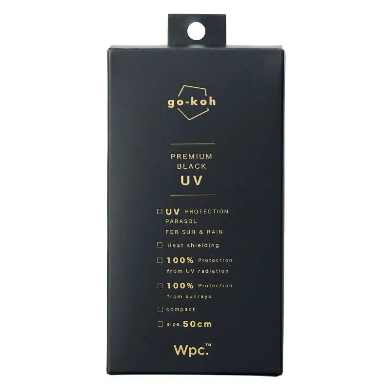 WPC Go-Koh Premium Black Compact UV Protection UPF 50  Umbrella 50cm