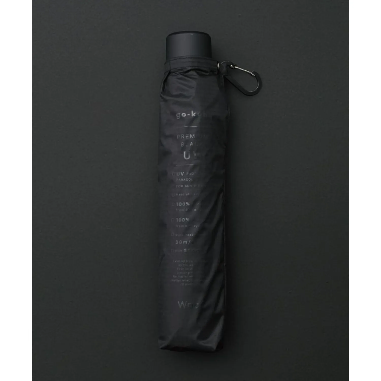 WPC Go-Koh Premium Black Wind Resistant UV Protection UPF 50  Umbrella 55cm