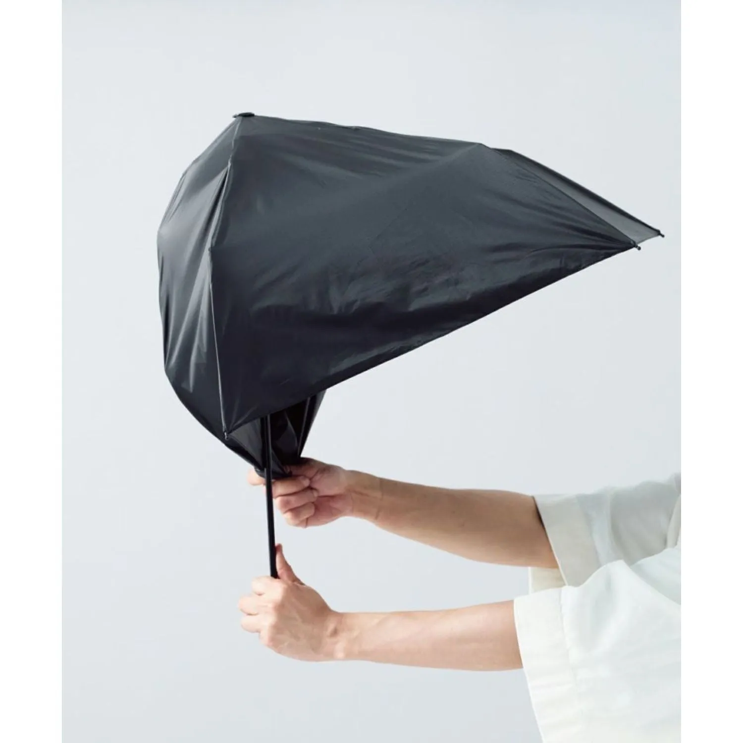 WPC Go-Koh Premium Black Wind Resistant UV Protection UPF 50  Umbrella 55cm