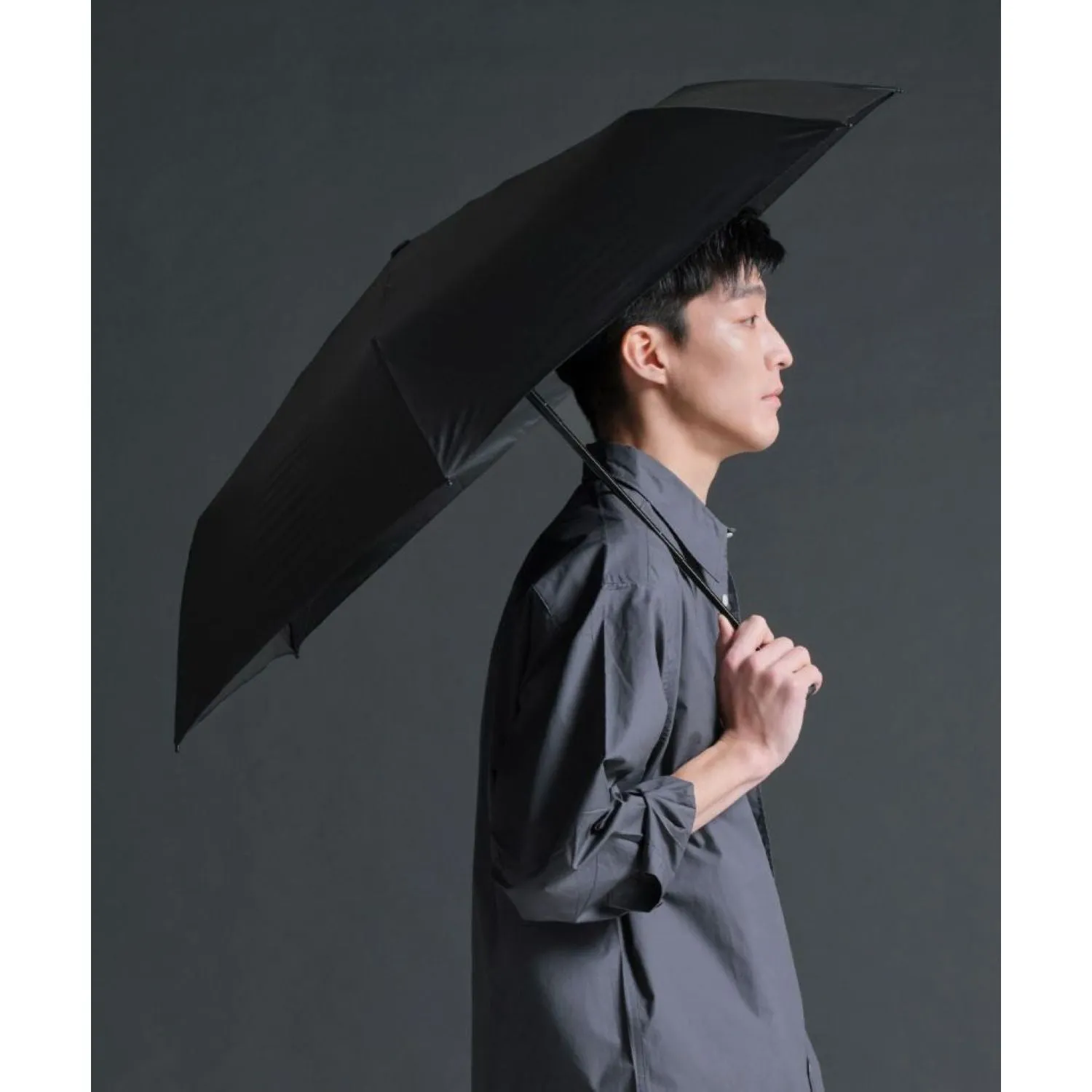 WPC Go-Koh Premium Black Wind Resistant UV Protection UPF 50  Umbrella 55cm