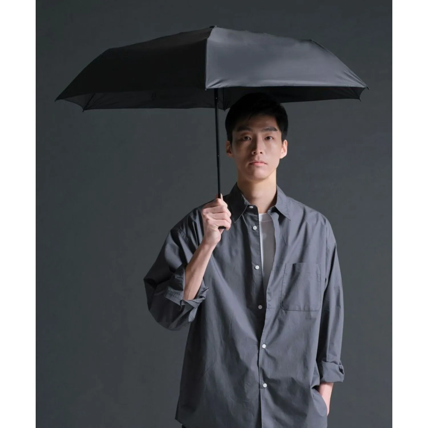 WPC Go-Koh Premium Black Wind Resistant UV Protection UPF 50  Umbrella 55cm