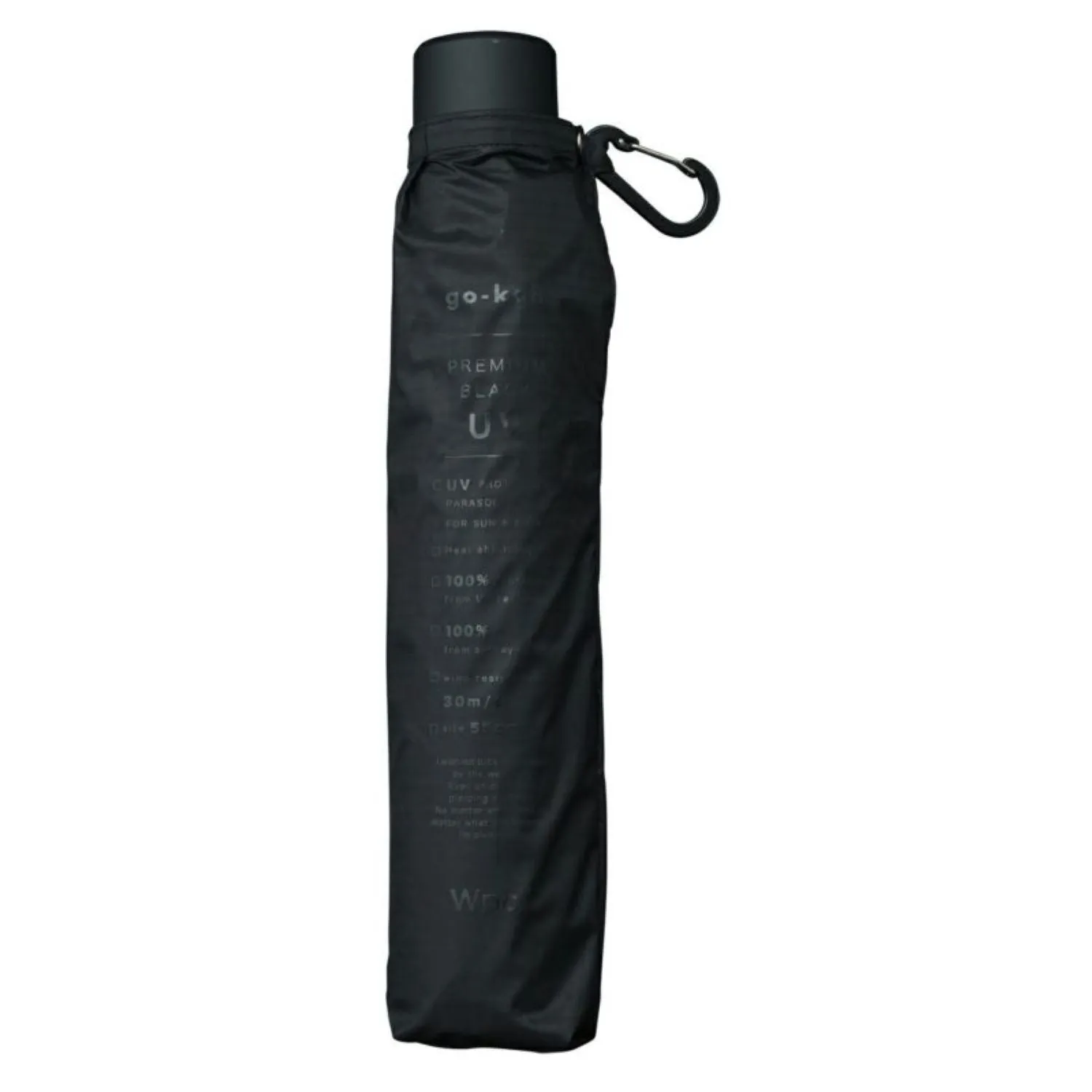 WPC Go-Koh Premium Black Wind Resistant UV Protection UPF 50  Umbrella 55cm